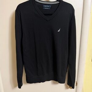 Nautica Men's Classic Black V-Neck Sweater